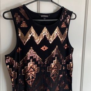 Express Sequin Black Dress